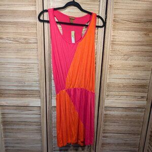 Copper Key Pink and Orange Sleeveless Dress Size Med  NWT